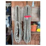 2 ropes – ¾ inch nylon – 1 45 ft and 1 40 ft. both used but solid