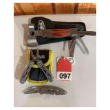 2 Sheffield multitools, Rock River pocket folder.