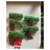 5 new green Rock River folding box knives