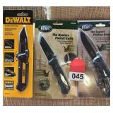 Blister packs of Dewalt, Northwest trail knives