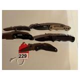 4 folders and Stanley folding box knife