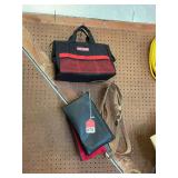 1 new Craftsman tool bag, 2 new CLC tool belts, 4 black leather money pouches with zippers, and 1 Milwaukee tool pouch with zipper