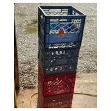 4 plastic vintage milk crates 70’s and 80’s