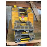 2 large deep Stanley organizers and 3 Sortmaster Stanley organizers