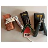 Craftsman Folding box knife w/sheath, 1 Cabelas Mini Multi-Tool with a Blackstone Multi-Tool and pouch