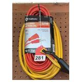 2 new 25 foot extension cords 1 is 16 gauge and 1 is 12 gauge