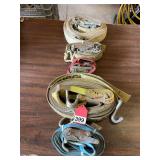 5 various sizes of ratchet straps – used but still good shape