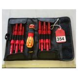 New set of 12 screwdrivers and case by Partsmaster