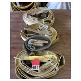 3 - 35 ft. ratchet straps, and 1 1 and ½ inch ratchet strap used but good shape