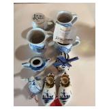 Blue and White glass, the 4 Cups were made at the Appalachian College