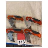 4 New Klein folding box knives