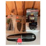Multitool, 1 folder – Ozarktrail a Klein knife and 2 headlamps