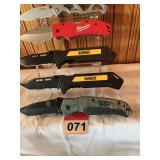5 really nice name brand folding knives