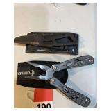Gerber Suspension Multi Tool and a nice Gerber tactical straight blade and Sheath.