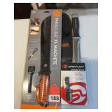 Paracuda FS Machete w/ferro rod, Micro light by Streamlight, Klein duct knife