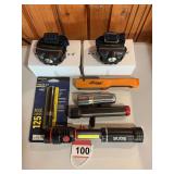 2 headlamps, Inova light, Nebo Slyde all new