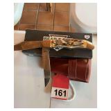 Bear and Son 2 blade knife with a great leather sheath and box