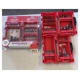 3 new sets of Milwaukee drill and bit sets in plastic cases
