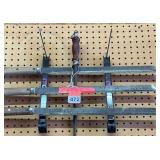 3 – 2 handed shearing knives with a commercial steel + magnet bars