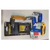 5 Box Knives and 100 pack of blades
