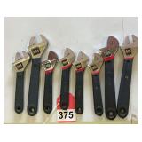 New 8 piece set of Adjustable wrenches by Master Mechanic