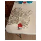 5 real nice glass cream pitchers
