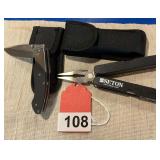 Rock River folder with sheath and a rare SEATON multi tool with pouch