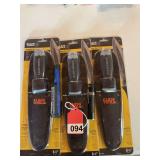 3 new Klein Duct Knives, these are full tang, make great camp knives and 1 Magnetic light and a new Inova pocket light.