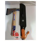 Vaughn Builders hatchet and a Paracuda FS Machete