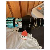 Large turquoise bracelet and watch to match + 4 bangles