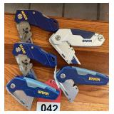 Nice set of Irwin box knives – 5 in all