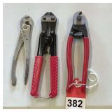1 used pair of DYNAMITE pliers, and 2 pair of HK Porter wire and bolt cutters used by several Military groups.