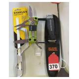 New Stanley mini hacksaw, Klein Duct knife w/sheath, New Resolve multi-tool