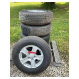 Set of 5 tires with 17 inch rims, same as new, came from a Jeep Wrangler 2018