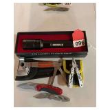 New Nebo SEVEN Z 770 LUMEN flashlight, 2 sheffield multitools, 2 small folders