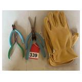 1 New pair of Medium Deerskin gloves, & 4 top of the line XCELITE precision pliers.
