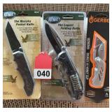 1 Gerber, 2, 4 inch folders, all in blister packs
