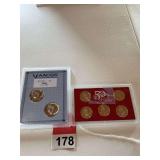 5 Silver proof quarters and 2019 Kennedy half dollars