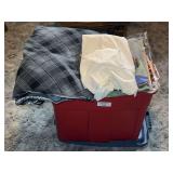 Household Goods Tote with Linens and Accessories