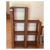 Wooden Multi-Tier Slatted Shelving Unit