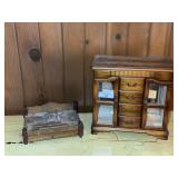 Wooden Storage Organizers Including Glass-Door Cabinet and Desk Organizer