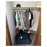 Wardrobe Including Luggage, Carhartt Jacket, Converse Sneakers, Graphic T-Shirts, and Footwear