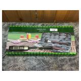 Premium BBQ Tool Set with Digital Thermometer Fork in Storage Case