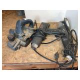 Electric Power Tools including Bosch Planer, Black & Decker Heat Gun, and Sears Craftsman Angle Grinder