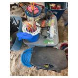 Fishing Equipment with Buckets, Jigs, and Electric Fillet Knives