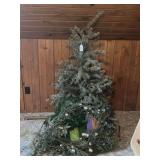 Artificial Christmas Tree with Holiday Time 18-Foot Pre-Lit Pine Garland and Wreath Set