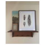 Framed Watercolor Feather Art Print, Pictures, Shelf