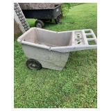 Heavy-Duty Polyethylene Utility Cart with Three-Wheel Configuration