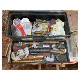 Keter Plastic Tool Box with Plumbing Tools and Copper Fittings Assortment