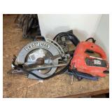 Craftsman Professional 7-1/4 Inch Worm Drive Saw and Black and Decker JS515 Jig Saw